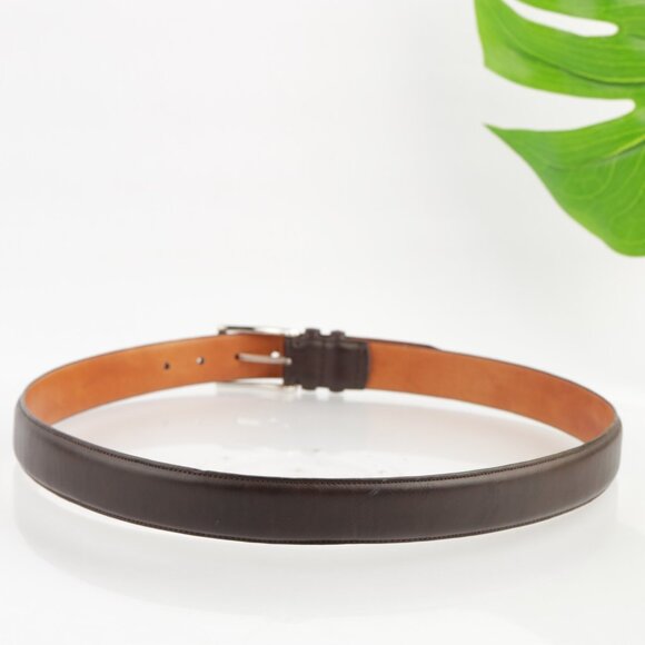 BKE Mens Belt Size 38 Dark Brown Leather Business Casual Silver Tone Buckle - Picture 5 of 12